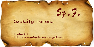 Szakály Ferenc névjegykártya