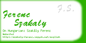 ferenc szakaly business card